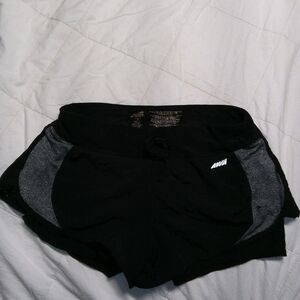 Avia Black and Gray Women's layered active Shorts